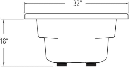 Carver Tubs - AR6032 - Modern Acrylic Fiberglass Whirlpool Tub Water Massage Bathtub, With 6 Jets - White Acrylic Rectangle Tub - Built-in Armrest - Deep Relaxing Soak - 60"L x 32"W x 18"H