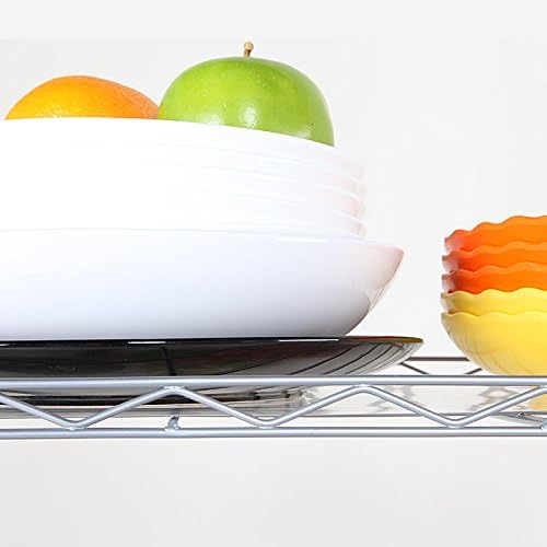 3 Tier Storage Racks Shelving, Heavy Steel Pantry Shelves, Adjustable Wire Shelving Rack, Suitable for Garage, Kitchens, Offices, 23" W x 13.4" D x 31.5" H, Silver