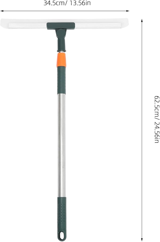 Silicone Squeegee with Rotating Head and Extendable Long Handle Scratch-Resistant Floor and Tile Cleaner for Bathroom Kitchen Reusable Adjustable Floor Squeegee Broom for Shower