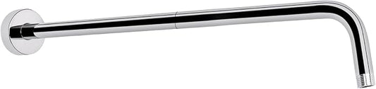 HarJue Shower Arm with Flange and Teflon Tape, Wall Mounted Shower Pipe 304 Stainless Steel Extension Arm for Fixed Shower Head & Handheld (24 Inch, Chrome)