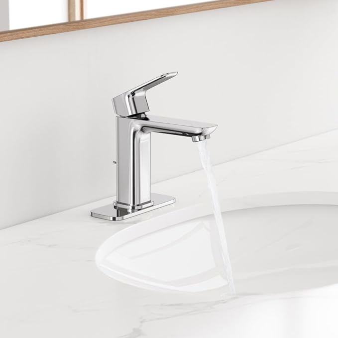 Grohe 1019200000 Cubeo Single Hole Single Handle M-Size Bathroom Faucet, 1.2 GPM, Starlight Chrome