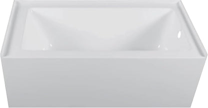 Fine Fixtures Acrylic, Fiberglass Alcove Soaking Bathtub with Integral Apron Front - Drain Included (60" x 36", Right Hand, White)