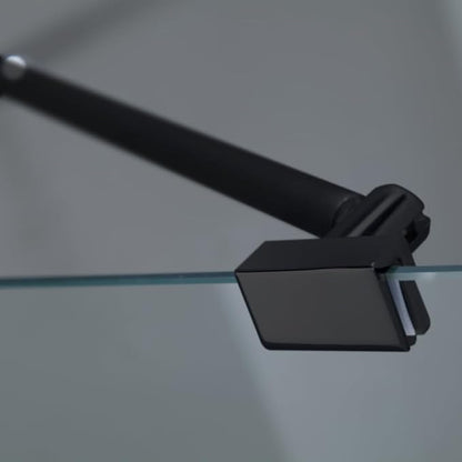 Avalux 48 in. W x 34 in. D x 72 in. H Rectangular Pivot Frameless Corner Shower Enclosure in Matte Black with Clear Glass
