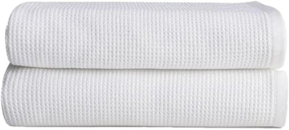 Cozy Earth Waffle Bath Towels - 60% Cotton 40% Viscose from Bamboo Bath Towels 30 x 58 Inches - Soft & Absorbent Terry, Reversible Mini Textured Waffle & Weave Pattern - 2 Pack