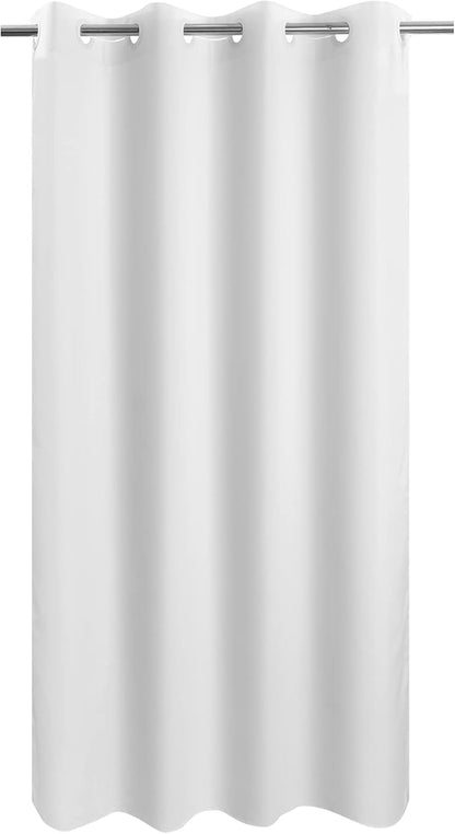 River Dream No Hook Microfiber Shower Curtain 54" Wide - Soft Stall Size Hotel Style Fabric Shower Curtain for Bathroom, Waterproof & Machine Washable, White, 54x74