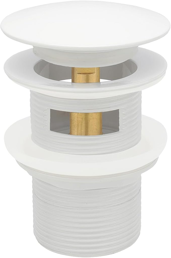 Tub Stopper Bathtub Drain, Brass Pop-up Freestanding Bathtub Drain Stopper, Fits Most Freestanding Tub Rough- in Kits (White)