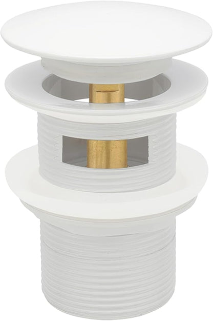 Tub Stopper Bathtub Drain, Brass Pop-up Freestanding Bathtub Drain Stopper, Fits Most Freestanding Tub Rough- in Kits (White)