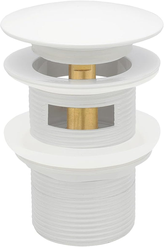 Tub Stopper Bathtub Drain, Brass Pop-up Freestanding Bathtub Drain Stopper, Fits Most Freestanding Tub Rough- in Kits (White)