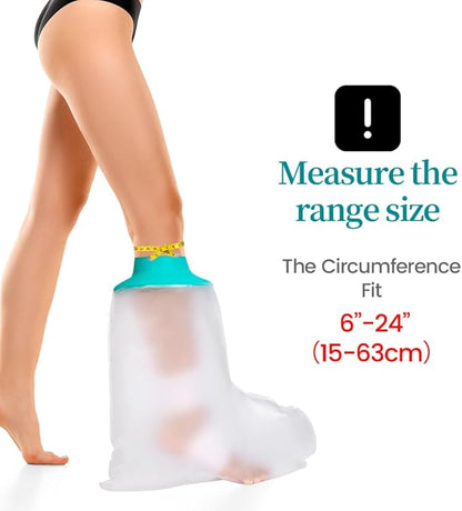 Cast Covers for Shower Leg, Waterproof Cast Cover for Showering, Cast Protector for Shower Leg Adult, Shower Boots for Foot after Surgery, Ankle, Foot (Diameter - 7.9")