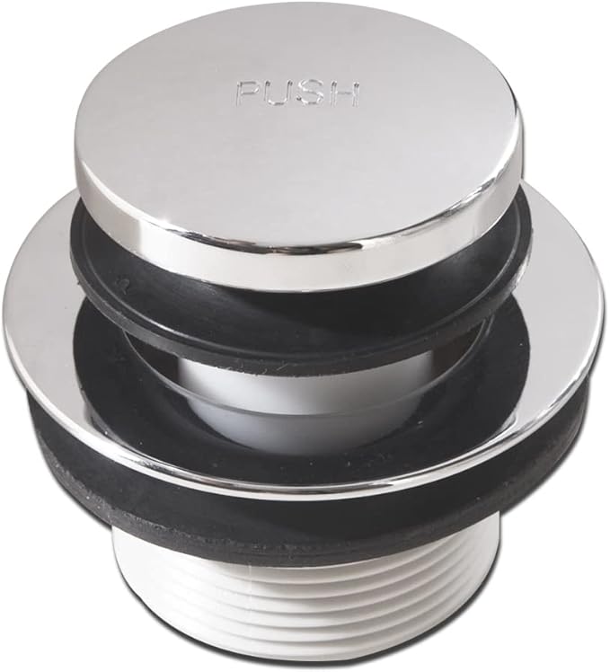 Tip-Toe Bathtub Drain Stopper with ABS Plastic Bushing, Fits in 1-1/2 Inch or 1-3/8 Inch Inner, Easy to Install, Plated Chrome