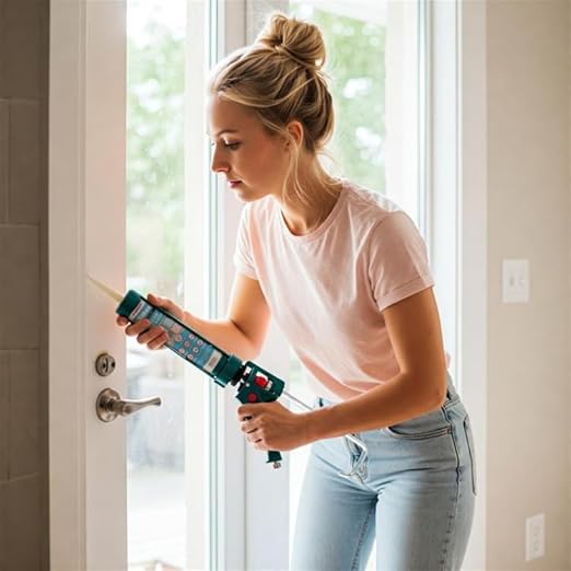 Window & Door – 100% Silicone Caulk White, Window Seal, RTV Silicone Sealant Indoor & Outdoor Caulking Weatherproof Adhesive – 9.5 oz Cartridge, 12-Pack (12 Pack, 12, Count)