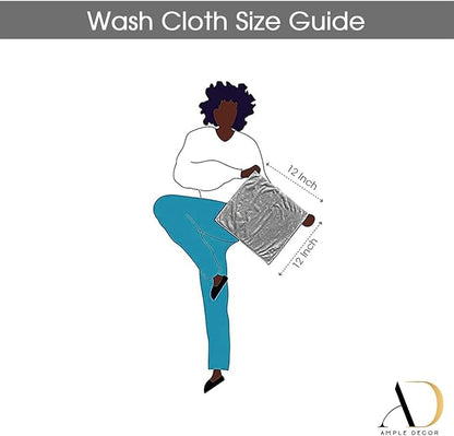Ample Decor Washcloths Set of 200 12 X 12 Inch 100% Cotton 600 GSM, Soft Absorbent and Reusable Fingertip Towels, Ideal for Bathroom and Powder Room - Navy Blue