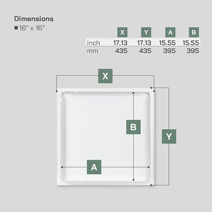 Vent Systems 16" x 16" Inch White Galvanized Steel Access Panel – Durable Access Door for Drywall, Wall or Ceiling – Easy Service Panel for Plumbing, Electrical, HVAC, and Maintenance Openings