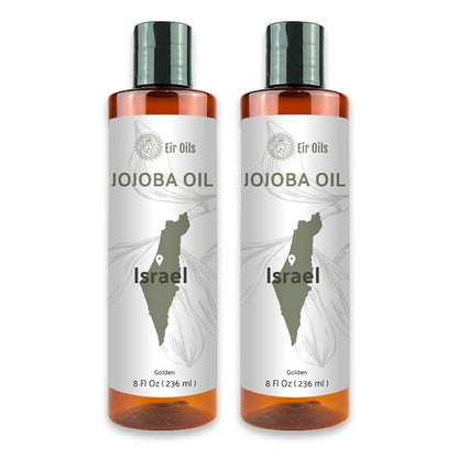 Jojoba Oil - Direct from EIR Oils' Farm in Israel - 100% Pure Carrier Oil for Hair, Face, and Skin - Hand-Picked, Cold-Pressed Carrier Oil (16oz)