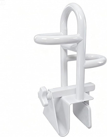 Adjustable Triple Grip Bathtub Grab Bars for Seniors, Clamp-On Safety Handrail for Handicap & Elderly, Fits 3-7Inch+ Thick Walls, Bathroom Balance Support for Family Safety