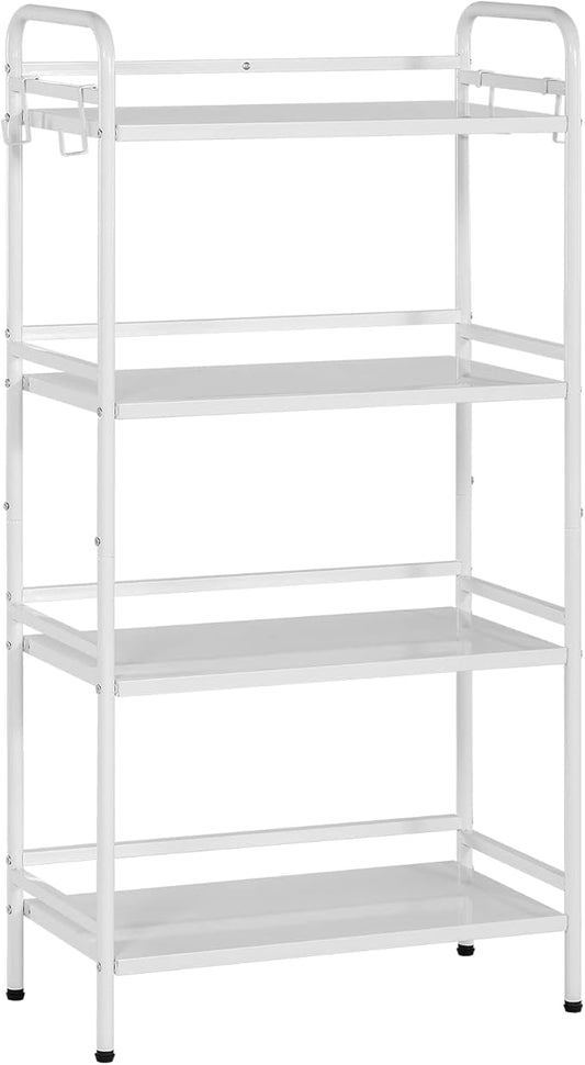 HDANI Storage Shelves, 4-Tier Metal Storage Rack with Shelf,Shelf Organizer,Garage Standing Shelving Unit for Laundry,Bathroom,Kitchen,Pantry, Closet,23.6''W X 13.8''D X 50 H'',White