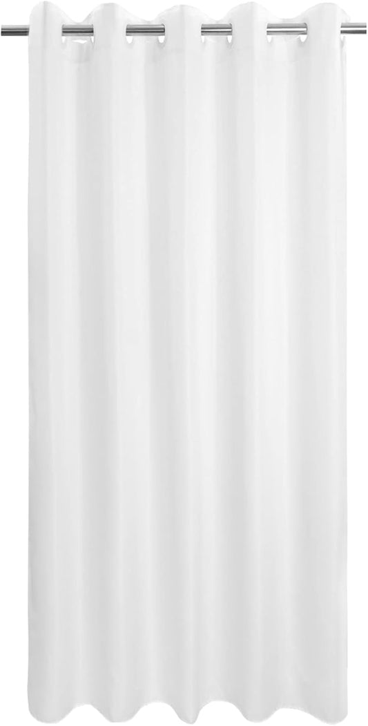 Extra Long No Hook Shower Curtain or Liner Soft Microfiber - Fabric Shower Curtain Liner Set, Machine Washable & Water Repellent, White, 71x98