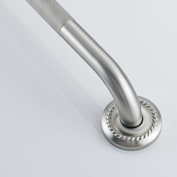 Anti Slip Shower Grab Bar, 18-Inch Toilet Textured Sturdy Hand Rail, Stylish Bathroom Armrest, Brushed Nickel Finish, Multi Function Assist Handle