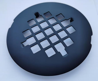 4-1/4 inches Snap-On Round Shower Drain Cover, Stainless Steel (Matte Black)