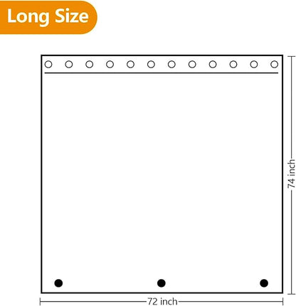 74 inch Long Cloth Shower Curtain Liner with 3 Weighted Magnets, 72'' x 74'' Waterproof Fabric Shower Liner Washable, Neutral White Lightweight Bathroom Shower Curtain Hotel Quality