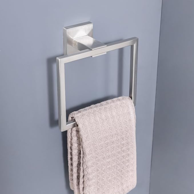10 Pack Brushed Finish Bathroom Hardware Set - SUS304 Stainless Steel Wall-Mounted Towel Bar, Holder & Racks, 23.6 Inch