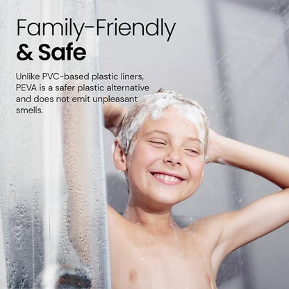 LiBa Waterproof Plastic Shower Curtain - Bathroom Shower Curtain Premium PEVA Non-Toxic with Rust Proof Grommets Frosted 8G Heavy Clear Duty Bathroom Accessories 72x72 2 Pack