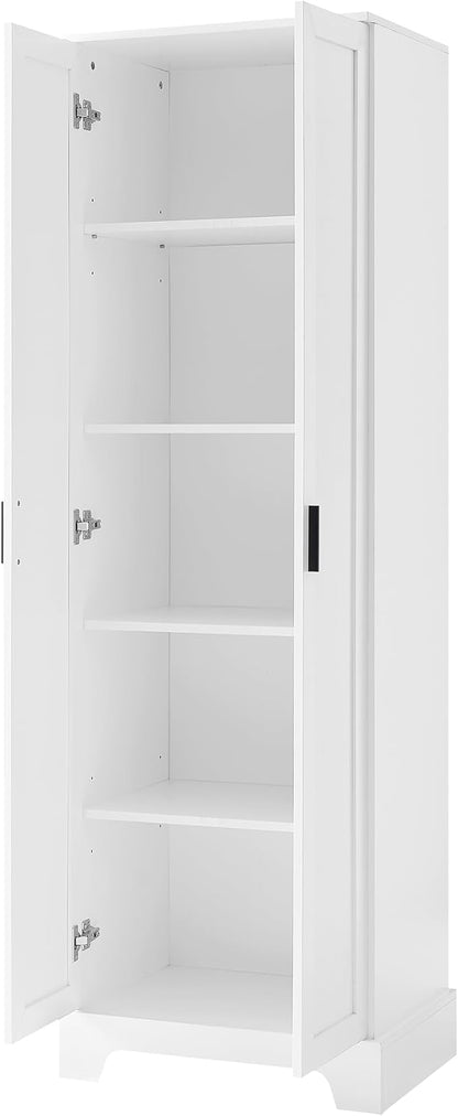 Favfurish 71" Tall Bathroom Storage Cabinet with Doors,Modern Linen Cabinets w/Adjustable Shelves & Anti-Tipping Device,Easy Assembly,Freestanding Organizer for Dining Room,Kitchen,Office,White
