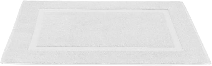DAN RIVER Classic Cotton Bath Mats Set of 2 – Not a Bathroom Rug, Ultra Soft, Highly Absorbent & Machine Washable Bath Mat Towel for Bathroom Floor Mat – Durable, Quick-Dry, 21x34 Inches, White