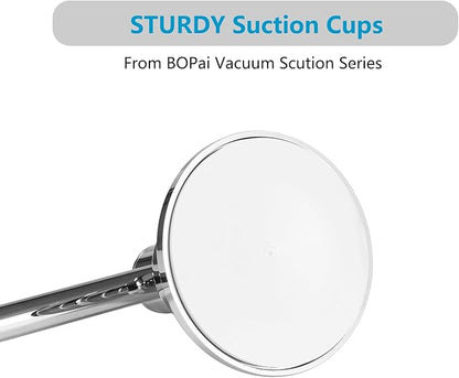 BOPai Extendable Suction Cup Towel Bar 17-28.5", Removeable Shower Door Mat Rod, Chrome