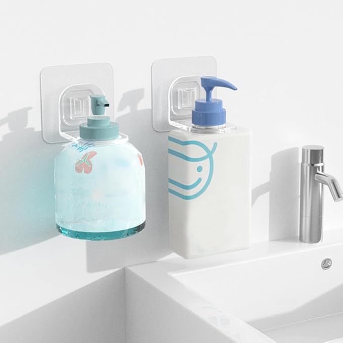 Garneck 2 Pcs Shower Gel Holders Wall-mounted Adhesive Storage Racks for Bathroom Kitchen Strong Sealing Shampoo and Shower Gel Bottle Organizers