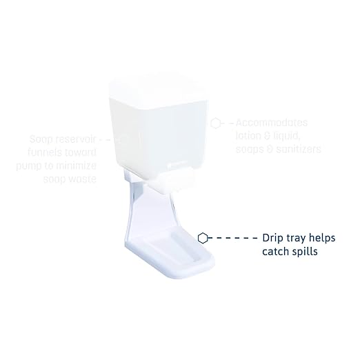 San Jamar Classic Soap Dispenser Drip Tray, Plastic, Wall Mounted, White (Pack of 6)