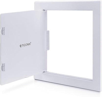 TICONN Access Panel for Drywall, 12 x 12 Inch ABS Plastic Wall Hole Cover Access Doors, Easy Install Plumbing Wall Panel for Drywall, Ceiling, Wiring and Cables
