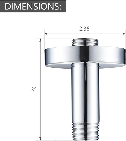 Celling Mounted Extention Shower Arm (Sold with Shower Arm Flange) Replacement for D U4996 3-inch, Chrome