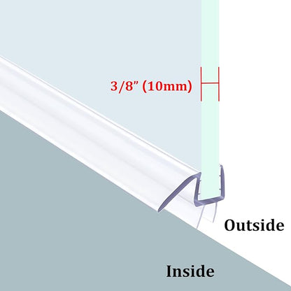 Shower Door Seal Strips – Includes 1 PC 36" Bottom Seal and 2 PCs 80" Side Seals for 3/8" (10mm) Glass – Ultra Clear Polycarbonate Shower Door Sweep and Side Seals Kit