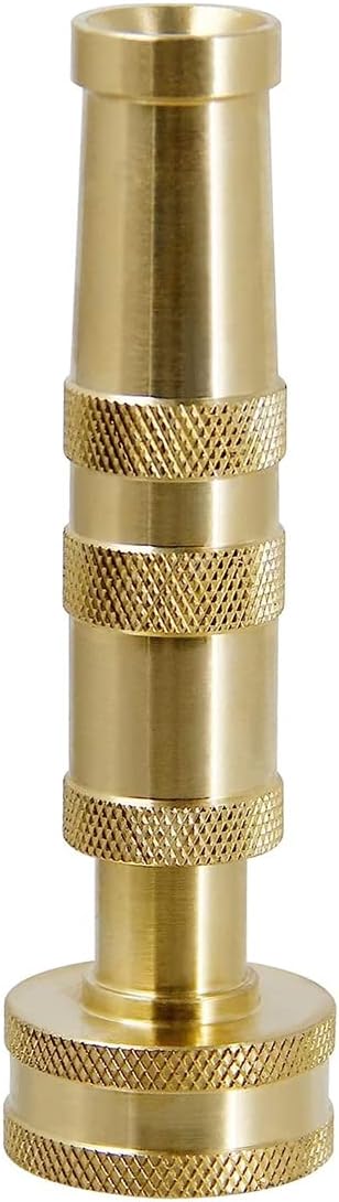 Garden Hose Nozzle, High Pressure Water Hose Nozzle Sprayer Head,fits 3/4” Garden Hose Thread,for Lawn & Garden,Washing Cars,Watering Garden,Cleaning,Showering Dogs&Pets（Brass）
