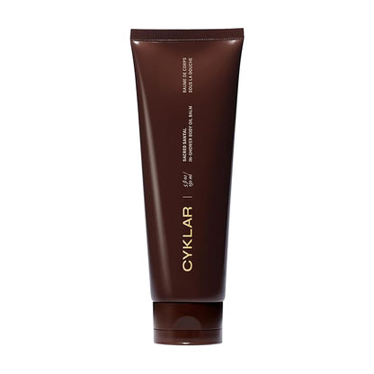 CYKLAR In-Shower Oil Balm. Sacred Santal Scented Hydrating Body Moisturizer, with Ceramide NP and Multi-Lipid Complex. Nourishing Skincare for Soft, Smooth, Supple Skin. 5 Fl Oz