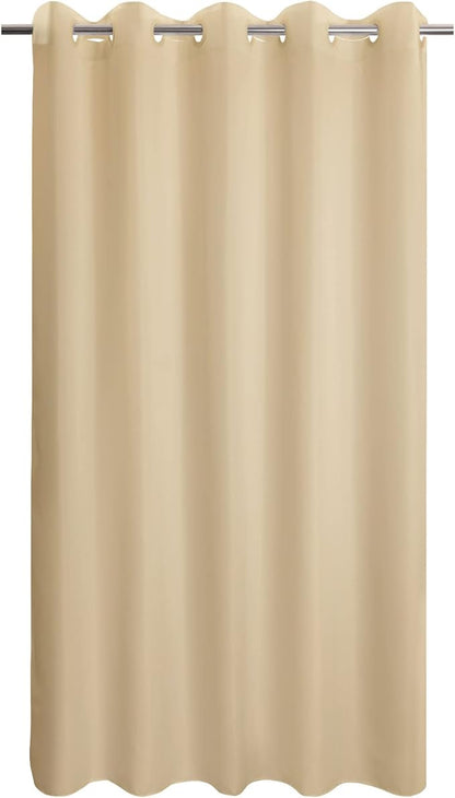 River Dream Extra Long No Hook Beige Shower Curtain or Liner - Soft Microfiber 84" Long Fabric Shower Curtain Liner Set, Machine Washable & Water Repellent, Beige, 71x86