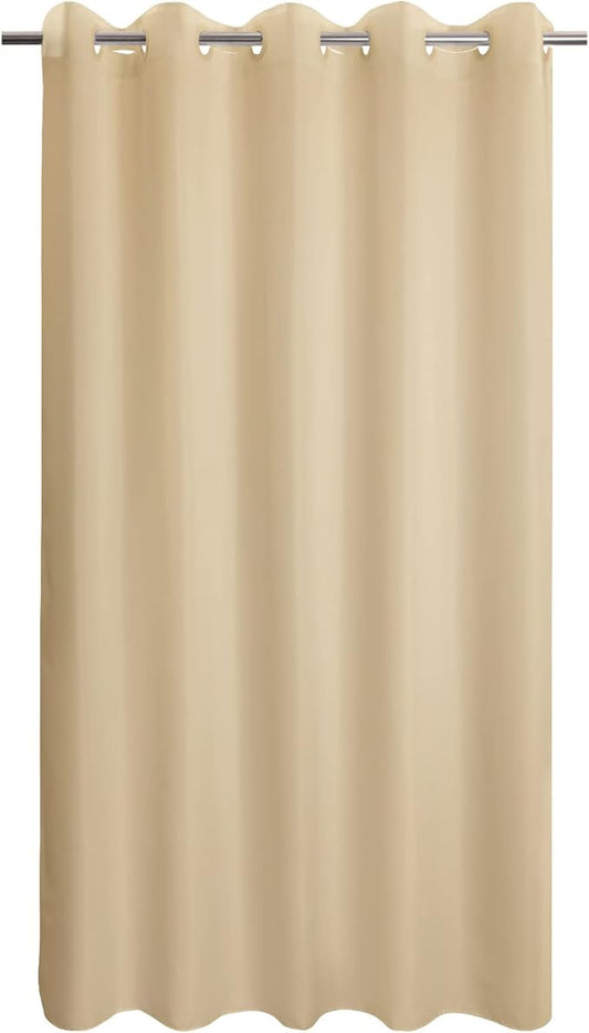 River Dream Extra Long No Hook Beige Shower Curtain or Liner - Soft Microfiber 84" Long Fabric Shower Curtain Liner Set, Machine Washable & Water Repellent, Beige, 71x86