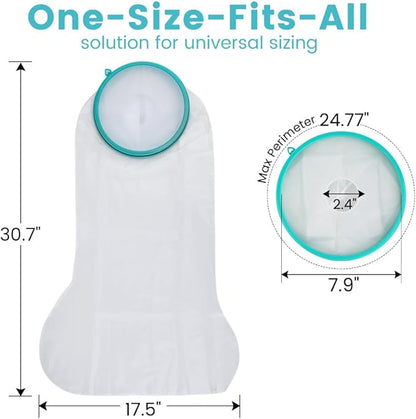 Cast Covers for Shower Leg, Waterproof Cast Cover for Showering, Cast Protector for Shower Adult, Shower Boots for Foot after Surgery, Full Leg, Thigh (Diameter - 7.9") Extra Long