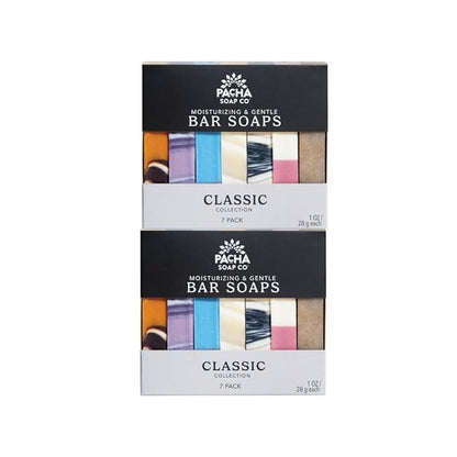 Pacha Soap Co. Bar Soap, Pacha Peaces Calm Bundle - Essential Oil All Natural Handcrafted Soap Sampler, Body, Face, and Hand Wash, Moisturizing and Cleansing Healthy Handmade Bar Soap 2-pack