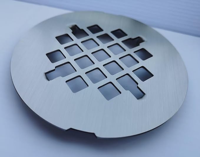 4-1/4 inches Snap-On Round Shower Drain Cover, Stainless Steel (Brushed Nickel)