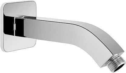HarJue Shower Arm with Flange and Teflon Tape, Wall Mounted Square Shower Pipe 304 Stainless Steel Extension Arm for Fixed Shower Head & Handheld Shower (6 Inch, Chrome)