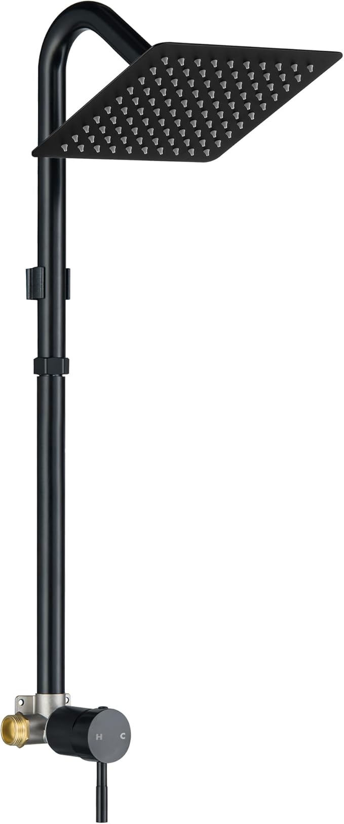 LIWEIKE Outdoor Shower Kit, All Mental Matte Black Outdoor Shower Fixtures with 8 Inch Rainfall Shower Head Outside Shower with Single Handle for Backyard, Valve Included