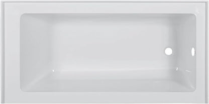 Fine Fixtures Acrylic, Fiberglass Alcove Soaking Bathtub with Integral Apron Front - Drain Included (60" x 36", Right Hand, White)