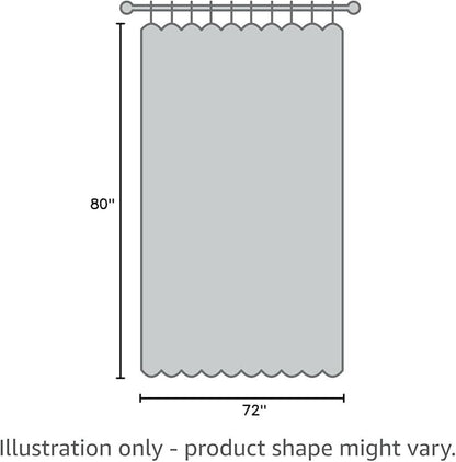 Gibelle Long Shower Curtain 72x80, Waffle Weave Bathroom Shower Curtain with Snap-in Fabric Liner Set, No Hooks Needed, Hotel Style with Mesh Top Window, Beige