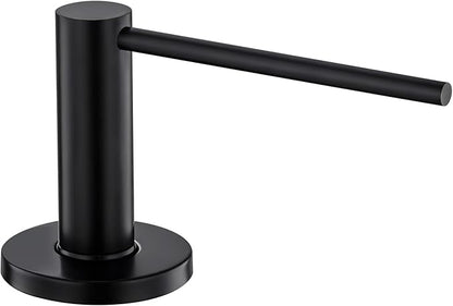 GAPPO Soap Dispenser for Kitchen Sink, Built in Sink Soap Dispenser, Matte Black Stainless Steel Pump Head, Lotion Dispenser with Refillable 17 OZ Bottle
