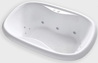 Carver Tubs - TOD6841 - Modern Acrylic Fiberglass Whirlpool Tub Water Massage Bathtub, w/ 12 Jet - White Acrylic Spacious Two Person Oval Tub - Deep Relaxing Soak - 68"L x 41"W x 20"H