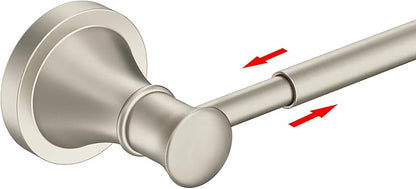 BESy Adjustable 16 to 26 Inch Bath Towel Bar Rack for Bathroom Towel Holder, Wall Mounted Towel Bar Rod Hanger Bathroom Hardware Accessories Hotel Style, Stainless Steel, Brushed Nickel