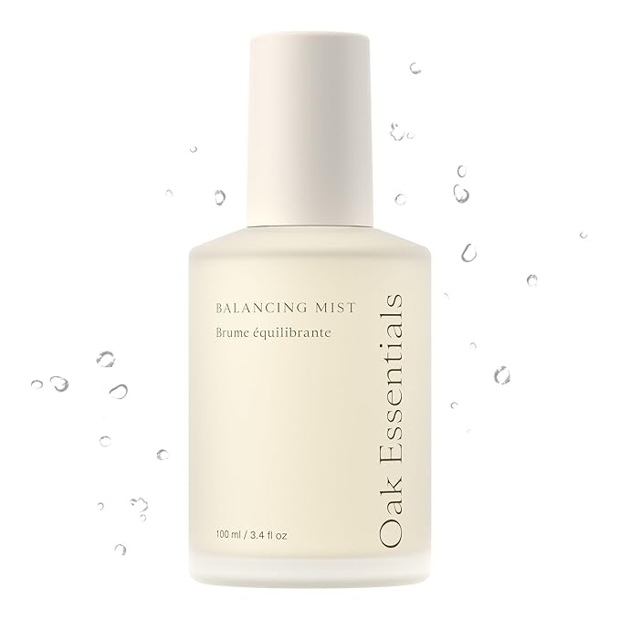 Oak Essentials Balancing Mist | Antioxidant-Rich Rose Water & Aloe Toning Face Mist That Helps Hydrate, Calm, and Refresh, 3.4 Fl Oz