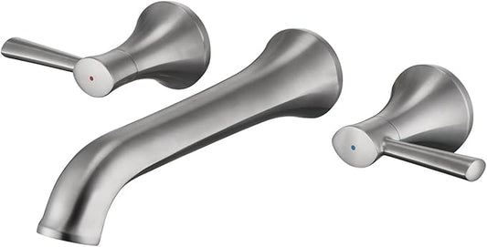 Tub Filler Wall Mount Roman Tub Faucet Brushed Nickel Brass Bathtub Faucets with 2 Handles